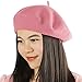 Acecharming Womens French Style Beret Wool Beanie Hat Cap(Thin, Pink)