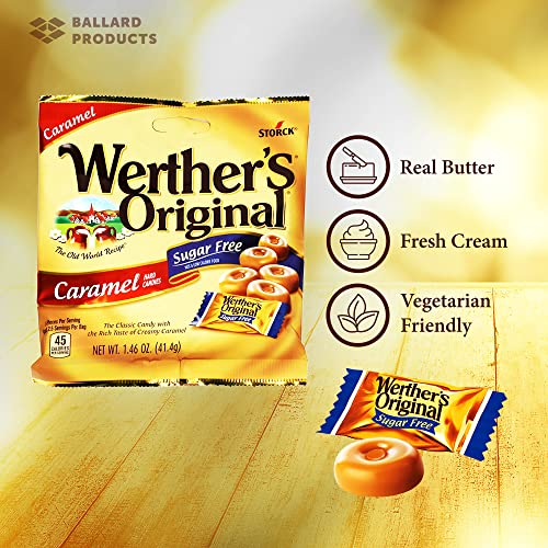 Werthers Sugar Free Hard Candy Pack of 4 Bags of Werthers Original Hard