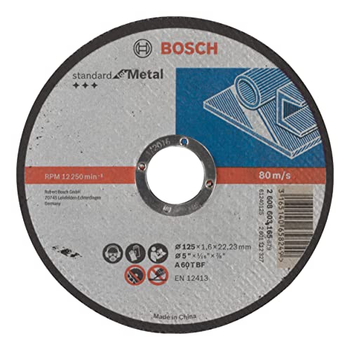 Bosch Professional 1x Standard for Metal Trennscheibe (für Metall, Ø 125 x 1,6 x 22,23 mm, Gerade, Zubehör Winkelschleifer) (Packung mit 10)