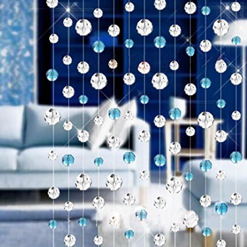 World2home 1 String Crystal Bead Curtain (1 m, Blue)