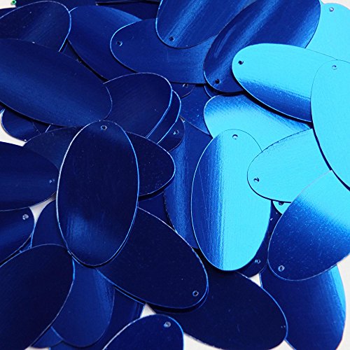 Royal Blue Shiny Metallic Oval 1.5