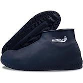 Waterproof Silicone Rubber Shoe Covers for Rain, Non-Slip Easy-handy Water Resistant Overshoes Outdoor Cycling Hiking Protectors Apply to Men, Women, Kids (Large, BLACK)
