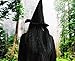 Long Hair Halloween Scary Witch Face Mask with Hat for Party