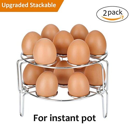 Senyida Upgraded Version Egg Steamer Rack, Stackable Stainless Steel Steamer Rack for Instant Pot and Pressure Cooker Accessories, Kitchen Cooking Vegetable Cooler Stand Basket Set(2 Pack)