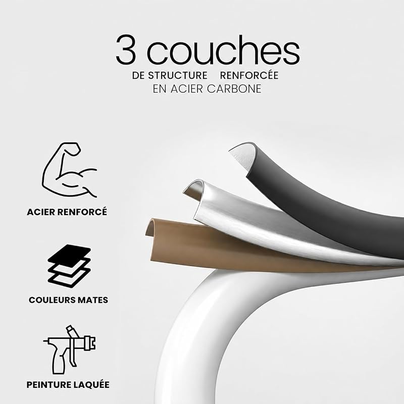 Escabeau 4 Marches Pliable, Acier et Aluminium, Poignée Rembourrée