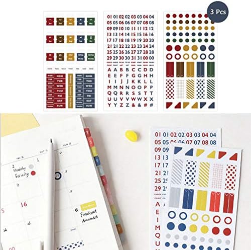Month Index Stickers, Self Adhesive Weekly Monthly Index Divider Tabs, Decorative Stickers for Planners, Bullet Journal, Notebooks(3 Pcs)