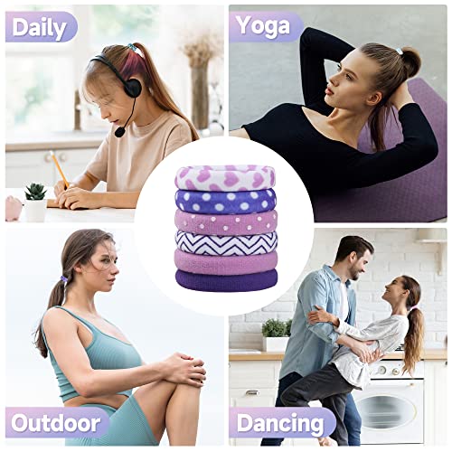 Hair Ties for Girls, 48 Pcs Soft Thick Seamless Nylon Elastic Hair Ties No Damage Pony Tails Holders for Thin Fine Hair Cute Fabric Hair Ties for Women - 48 Colors with Prints (In the Mood for Love)