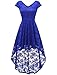 AONOUR Women's Floral Lace Formal Dress Cap Sleeve Hi-Lo Cocktail Party Swing Dress