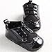 Baby Lace Up Brogue Shoes Medallion Wingtip Patent Leather Crib Dress Shoe Moccasins Black Size L