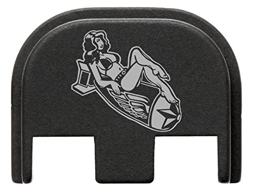 for Glock Gen 5 Rear Slide Cover Plate Black NDZ Bomb Pinup Girl 1