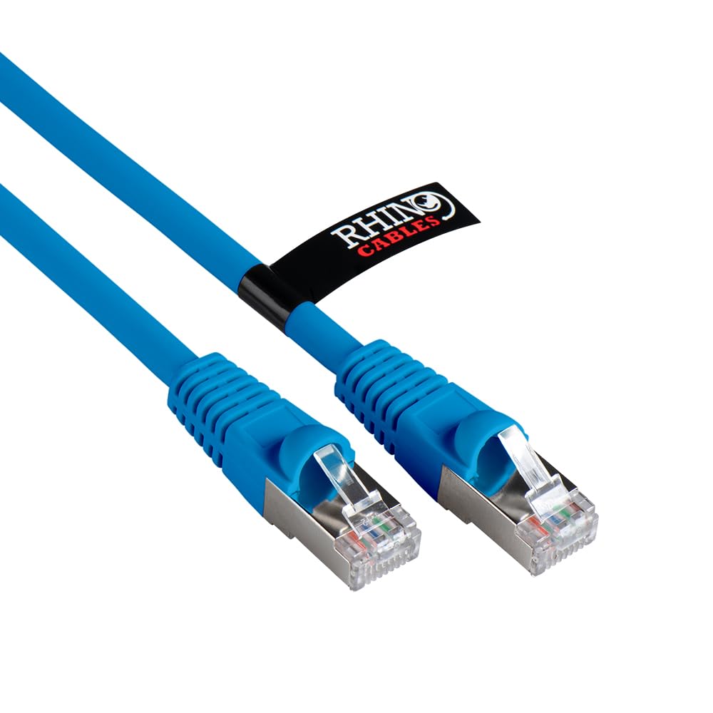 rhinocables CAT 6a Ethernet Cable | 10Gbps S/FT High-Speed & Large Bandwidth Data Transfer | Reliable LAN Network RJ45 Cable | Wi-Fi Broadband Cable for Seamless Gaming & Streaming (15m, Blue)