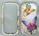 Samsung Galaxy Stratosphere 2/ I415 Skin Hard Case/cover/faceplate/snap On/housing/protector White Purple Butterfly