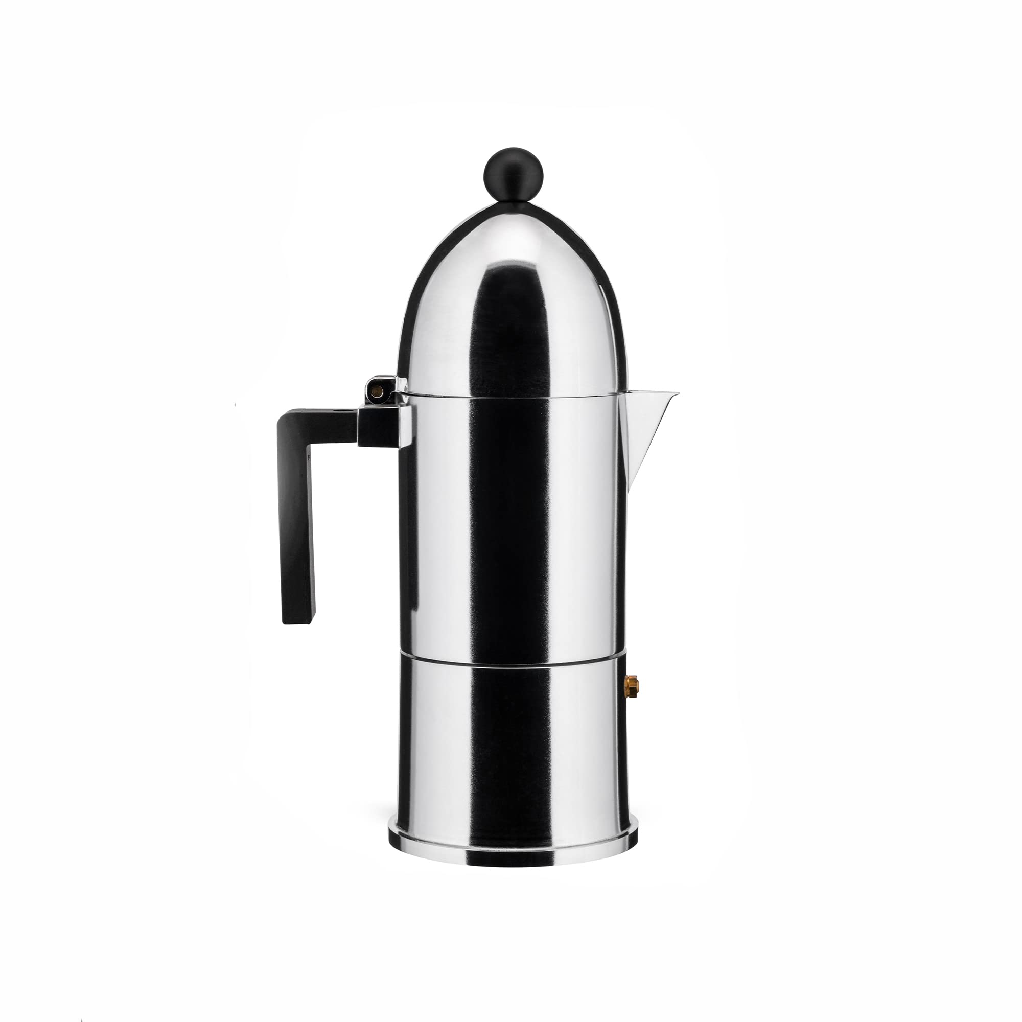 Photo 1 of Alessi A9095/6 B La Cupola - Design Espresso Coffee Maker, Aluminum and Thermoplastic Resin, 6 Cups, Black Handle