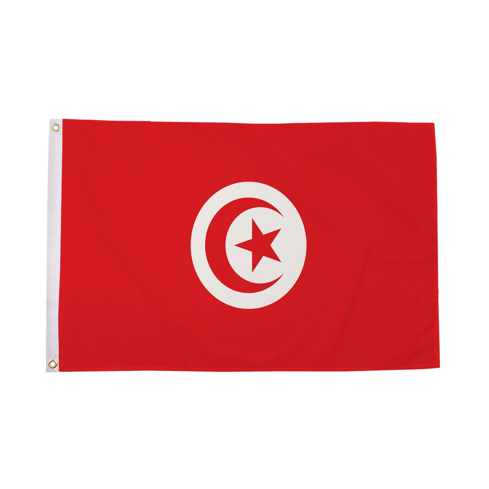 Flagtex Tunisia Flag 3ft x 2ft African National Flag Red with White Circle Crescent Star Premium Polyester Brass Grommets Double Stitched 90cm x 60cm Indoor Outdoor Banner Decoration