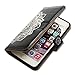 Bcov Case for iPhone 6s/iPhone 6, Bcov White Mandala On Black Card Slot Wallet Leather Cover Case for iPhone 6 6S