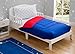 Toddler Bedding Set | Boys 4 Piece Collection | Fitted Sheet, Flat Top Sheet w/ Elastic bottom, Fitted Comforter w/ Elastic bottom, Pillowcase | Delta Children | Boys American | Red White Blue