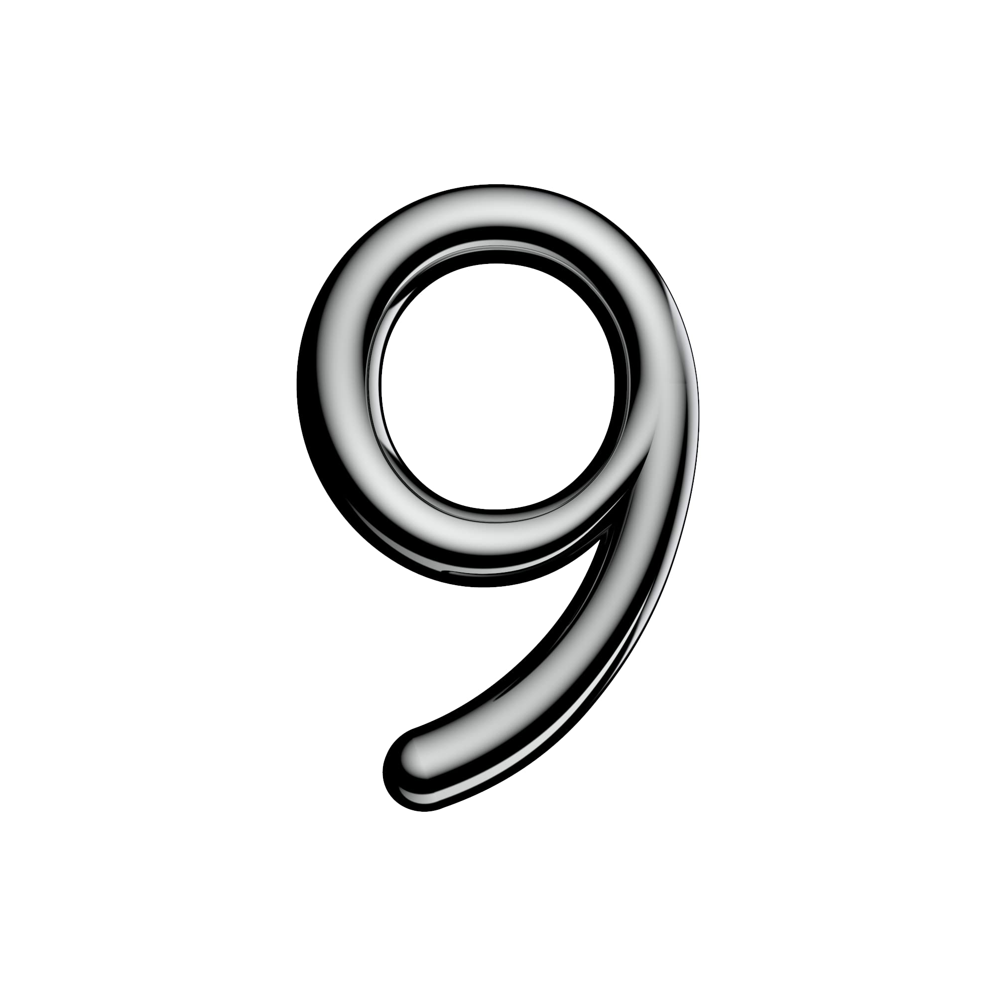 Ultion Sweet Chrome Door Numbers '9' - 3inch height - Self Adhering, No Drilling or Screwing Required …