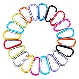 GLOUE Aluminum D-ring Locking Carabiner Keychain Spring Clip Lock Carabiner Hook Outdoor Camping Equipmengt - Professional Outdoor Camping Equipment - caribeaner,Lock Buckle(20PCS)