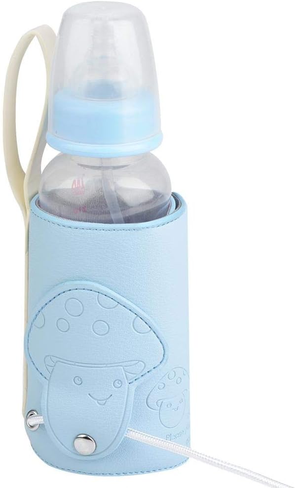 Baby Bottle Warmer, USB Baby Bottle Warmer Portable Milk Travel Storage Insulation Thermostat Bottle Warmer Cover(Blue)