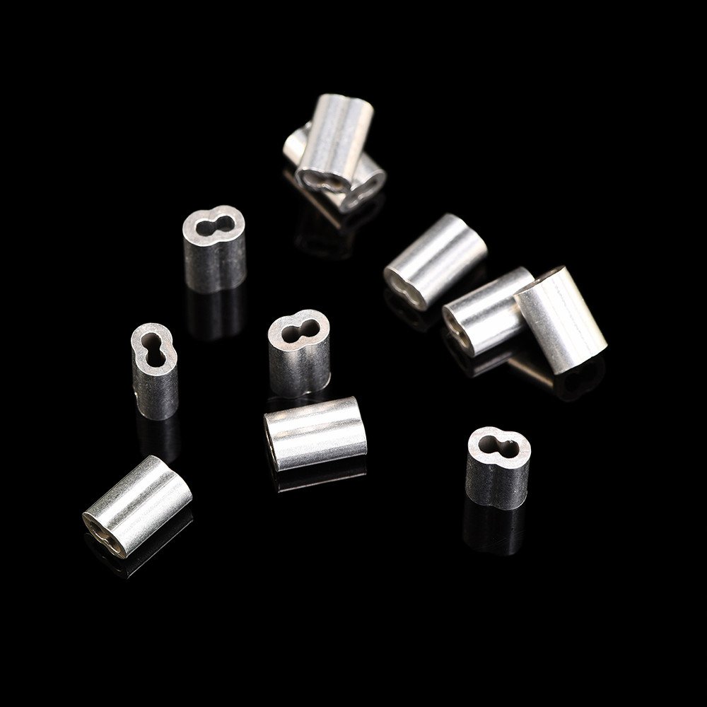 eBoot 100 Pieces Aluminum Crimping Loop Sleeve for 1/16 Inch Diameter