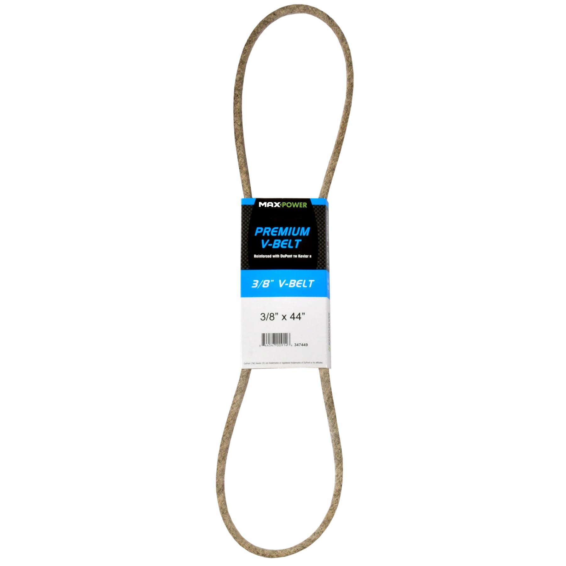 Maxpower 347449 Premium Belt Reinforced with Kevlar Fiber Cords, 3/8" x 44", Brown — image 1
