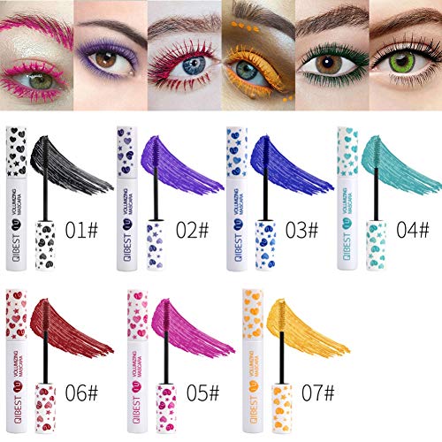 Allbestaye-Bunt-Mascara-Wimperntusche-Wasserfest-Volumizing-Wimpern-Curling-Slender-Langlebig-Augen-Make-up-Schwarz-Lila-Blau-Grn-Rot