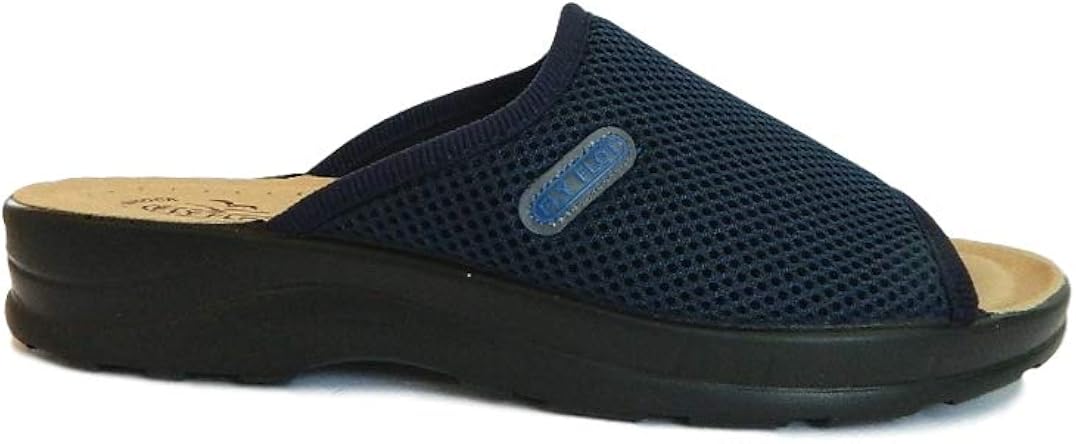 Fly Flot L3Q95 5P Blu Ciabatte Pantofole Donna Invernali Made in Italy Zeppa 3 CM ANTISHOCK Anatomiche Antiscivolo Suola PIUMATECH