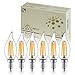 keymit C32 4W LED Candelabra Bulb - Dimmable Light Bulbs for Chandelier Lighting - 2700K Warm White 6Pack