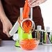 Ogori Vegetable Mandoline Chopper, 3-Blades Manual Vegetable Slicer,Efficient and Fast Vegetable Fruit Cutter Cheese Shredder, Speedy Rotary Drum Grater Slicer with Strong-Hold Suction Cup(Green)