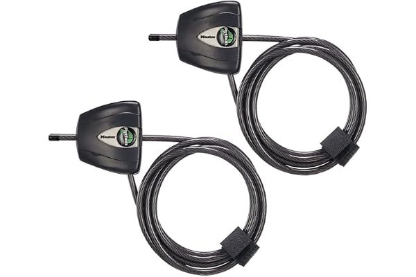 Master Lock Python Cable Lock, Cable Lock with Keys, Trail Camera and Kayak Locking Cable, 2 Pack, 8417T,Black