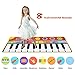 Cyiecw Piano Music Mat, Music Dance Mat Keyboard Playmat with 19 Keys Piano Mat, 8 Selectable Musical Instruments Build-in Speaker & Recording Function for Kids Girls Boys, 58.26 x 23.62 inches