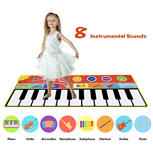 image for Cyiecw Piano Music Mat, Music Dance Mat Keyboard Playmat with 19 Keys 