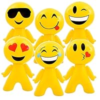 BlockBuster Costumes Custom Bundle 6 Pack of 27 Inflatable Emoji Emote Emoticon Face Men Decoration