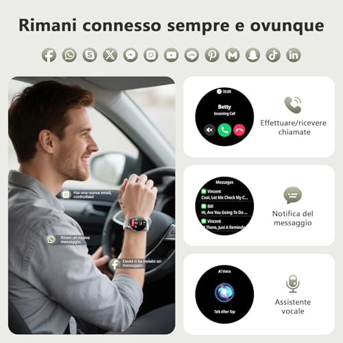 Blackview Smartwatch for Men and Women, Make and Answer Calls, Fitness Smartwatch with 1.43 Inch HD AMOLED / 112+ Sports/SpO2/Sleep Monitor/Heart Rate Monitor for Android IOS