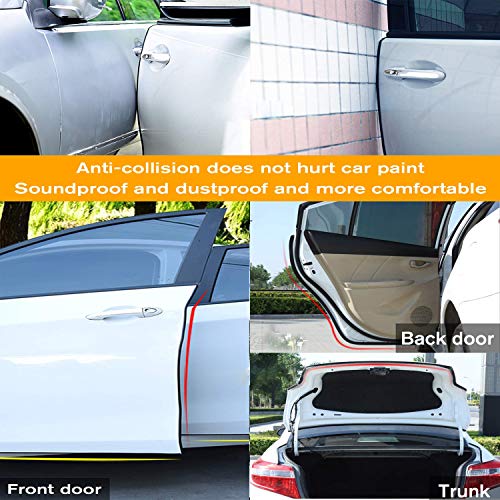 Ansite Car Door Edge Guards 16 Feet (5M) - U Shape Rubber Seal Strip Protected Lining Trim Molding for Most Car Black