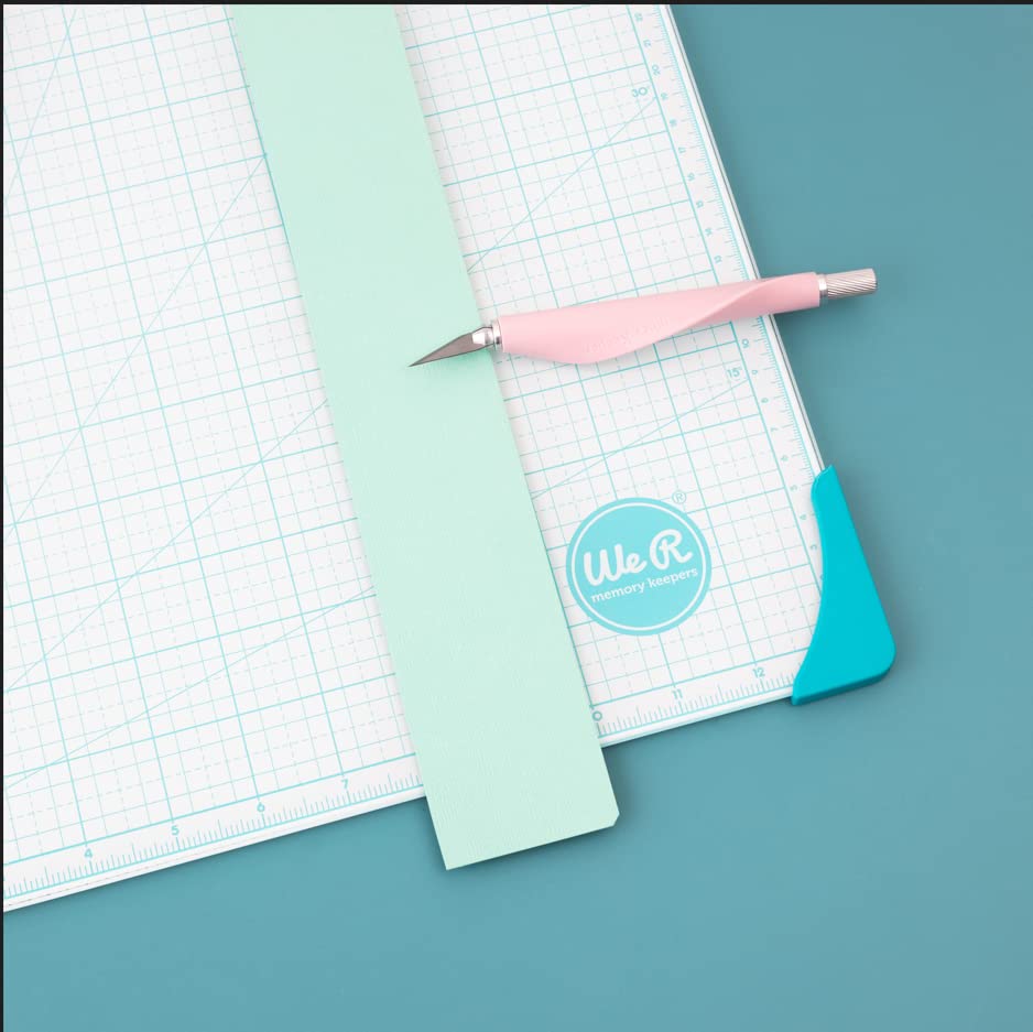 We R Memory Keepers Glass Cutting Mat, White, Sturdy Craft Work Surface, Easy Cleanup, Measuring, Draw Straight Lines, Good for Polymer Clay, Ink, Paint, Card Making, Paper Cutting, and More