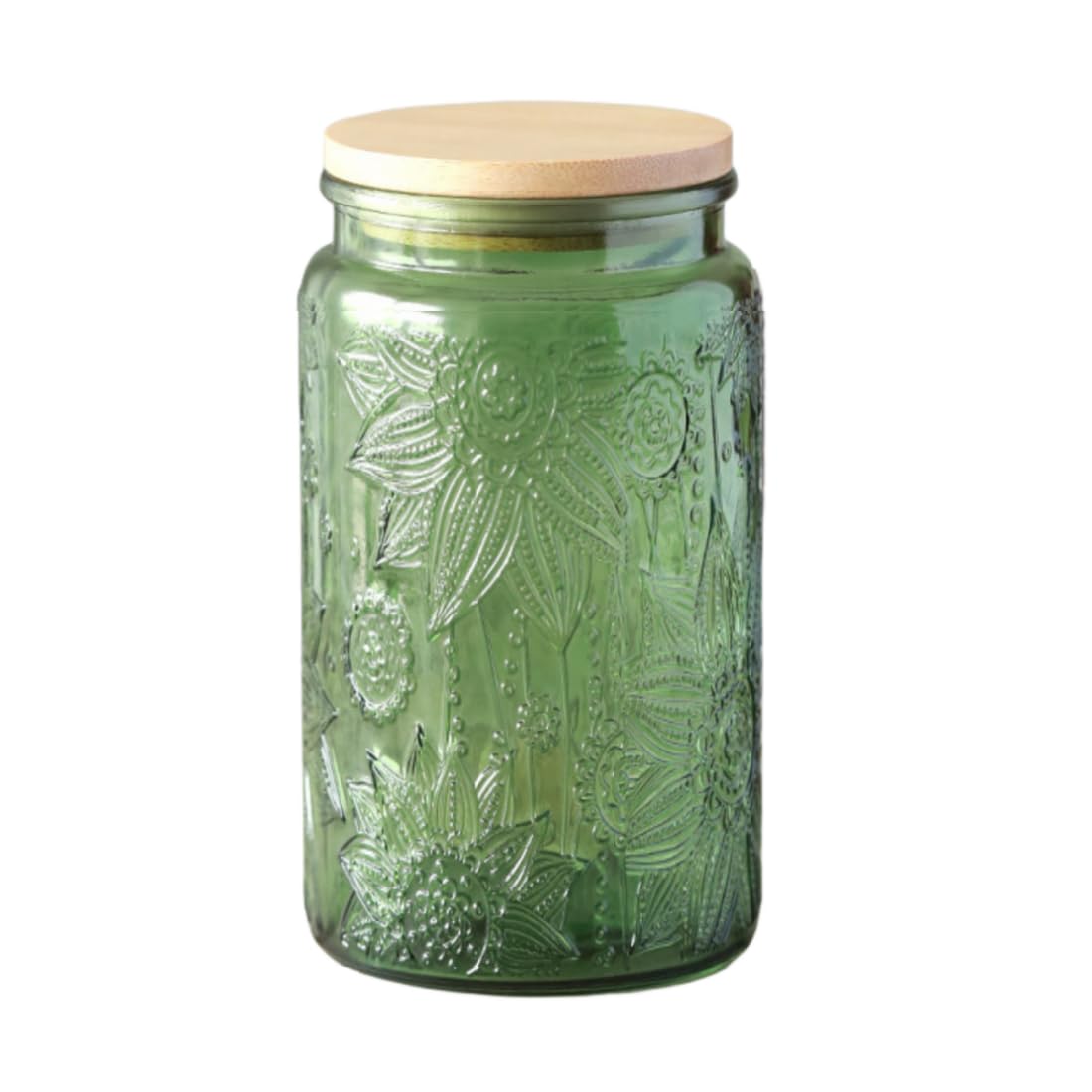ANSQU Vintage Glass Jar, 34oz Candy Jar with Lid, Vintage Colored Mason Jar for Kitchen Decorative Jar for Coffee Tea Candy Cookies, Cute Jar (Green, 1 Pack)
