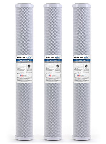 Hydronix HX-CB-25-2005/3 Universal NSF Coconut Activated Carbon Block Water Filter, 2.5