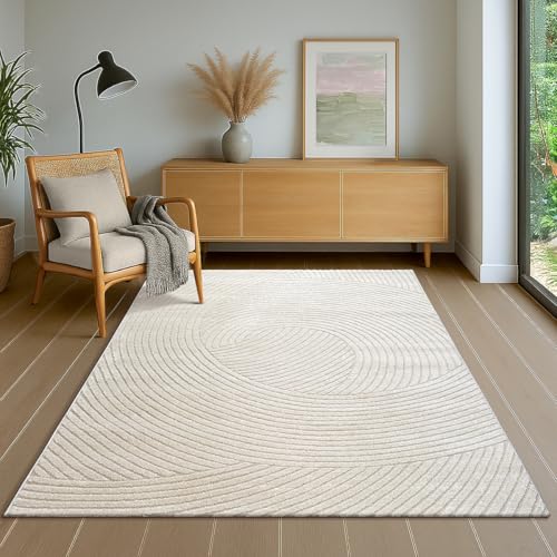 the carpet Everest - Moderner Kurzflor Teppich Hoch-Tief-Struktur, 3D-Effekt, weiche Oberfläche und hohe Flordichte, ideal für Wohnzimmer & Schlafzimm