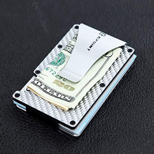 Epoint C.B.AK.E.002 Silver Carbon Fibre Wallet Money Clip Smart Design