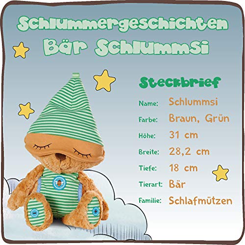 NICI Schlafmützen Schlummergeschichten-Bär Schlummsi in grünem Pyjama – Kuscheltier Teddybär – Gutenachtgeschichten… – Bild 4