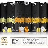 Rosso Coffee Capsules for Nespresso Original Machine - 60 Gourmet Espresso Pods Flavor Pack, Compatible with Nespresso Original Line Machines