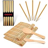 9PCS Premium Sushi Making Kit, Thicken Bamboo Sushi