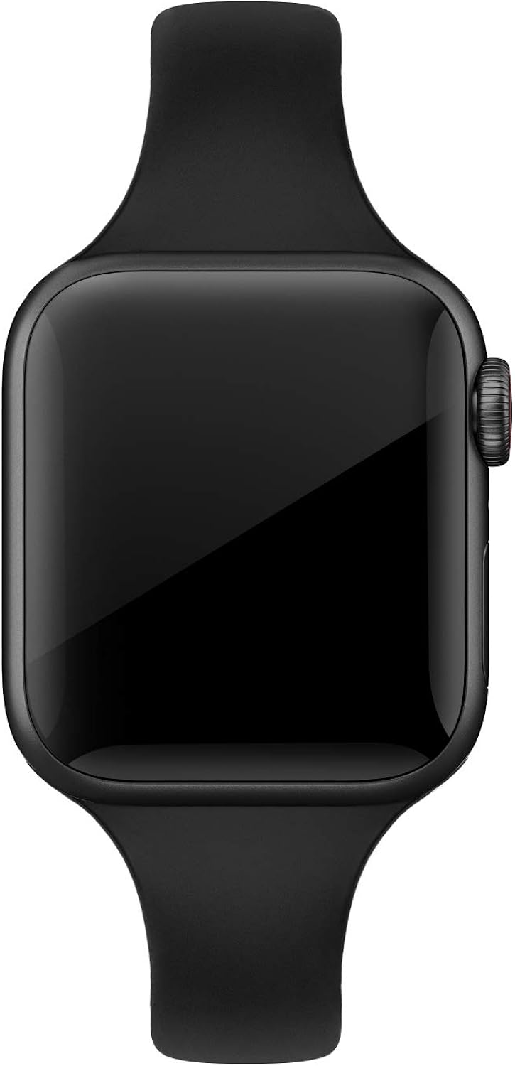 SWEES Sport Band Compatible with iWatch 38mm 40mm 42mm 44mm, Narrow Soft Silicone Slim Thin Small Replacement Wristband Strap Compatible for iWatch Series 6 5 4 3 2 1 SE Sport Edition Women Men