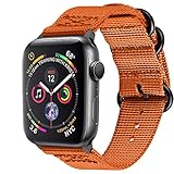 YOUKEX Compatible Apple Watch Band 42mm 38mm 44mm 40mm Nylon Sport iWatch Strap for Series 1, Series 2, Series 3, Series 4 (Orange, 42/44mm)