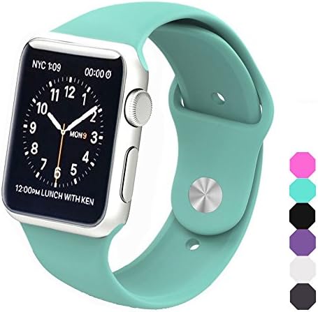Apple Watch Band, Soft Silicone Sports Replacement Wristband for Apple Watch (Mint green, 38mm-S/M)