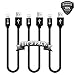 Lightning Cable 3 Pack 1FT Iophi iPhone Charging to USB Nylon Braided 2.4A High Speed Heavy Duty Aluminum Connector Charge Sync Cable for iPhone 7 / 7 Plus / 6 / 6s / 5 5s 5c SE / iPad / iPod - BLACK