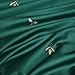 Wake In Cloud - Bee Duvet Cover Set, Cotton Sateen Bedding, Honeybee Pattern Printed on Dark Green, with Zipper Closure (3pcs, Queen Size)