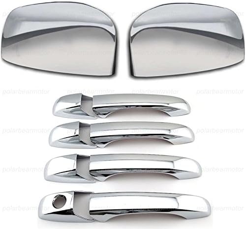 EZ Motoring Chrome 4 Door Handle + Mirror Cover Overlay for 2008-2015 Dodge Grand Caravan / 2008-2015 Chrysler Town and Country