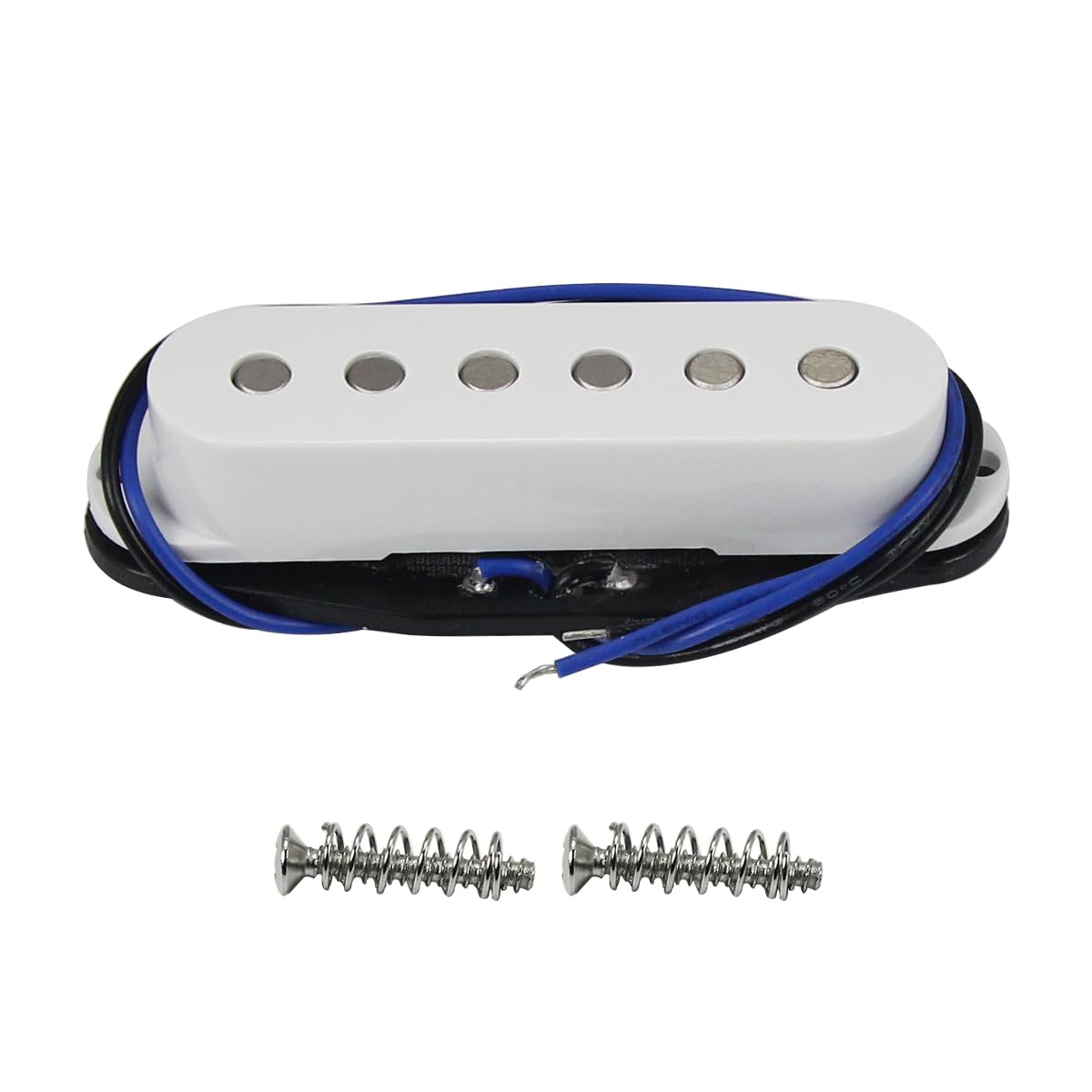 FLEOR Alnico 5 ST Pickup Single Coil Pickup Guitar Middle Pickup Flat Pole for ST SQ Electric Guitar, White